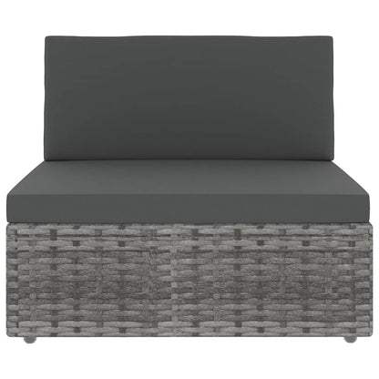 Set Divani da Giardino 5 pz con Cuscini in Polyrattan Grigio | homemem39