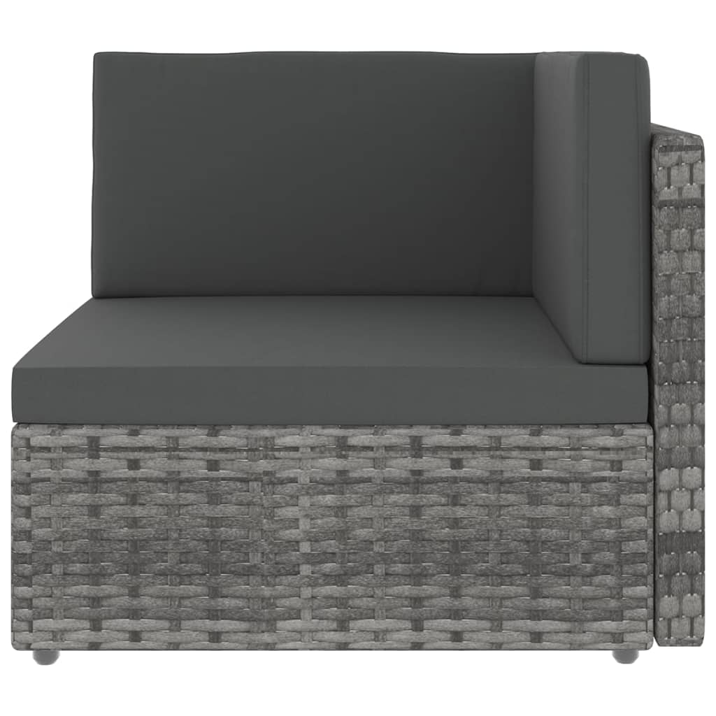 Set Divani da Giardino 5 pz con Cuscini in Polyrattan Grigio | homemem39
