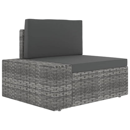 Set Divani da Giardino 5 pz con Cuscini in Polyrattan Grigio | homemem39