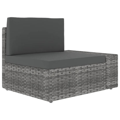 Set Divani da Giardino 5 pz con Cuscini in Polyrattan Grigio | homemem39