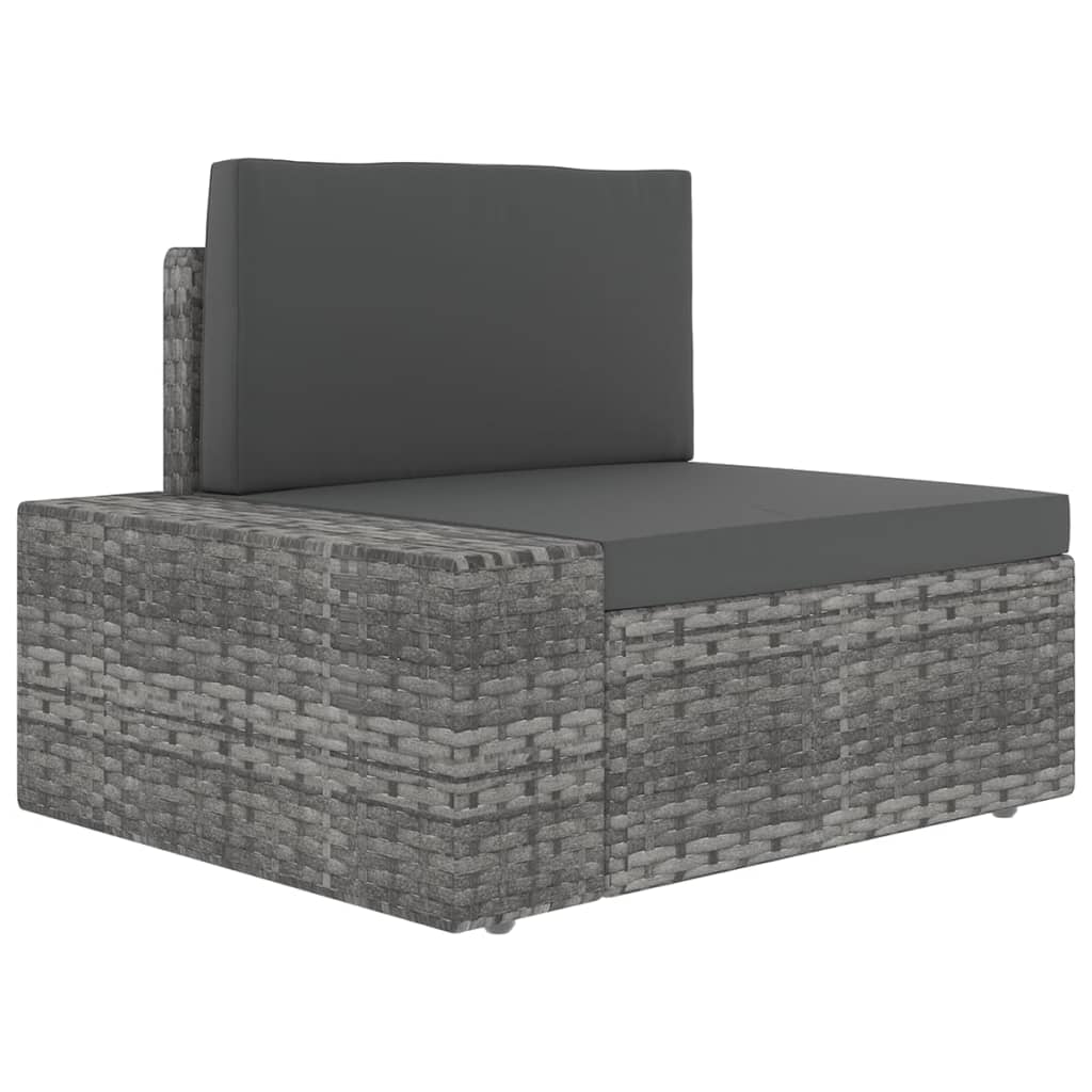 Set Divani da Giardino 5 pz con Cuscini in Polyrattan Grigio | homemem39