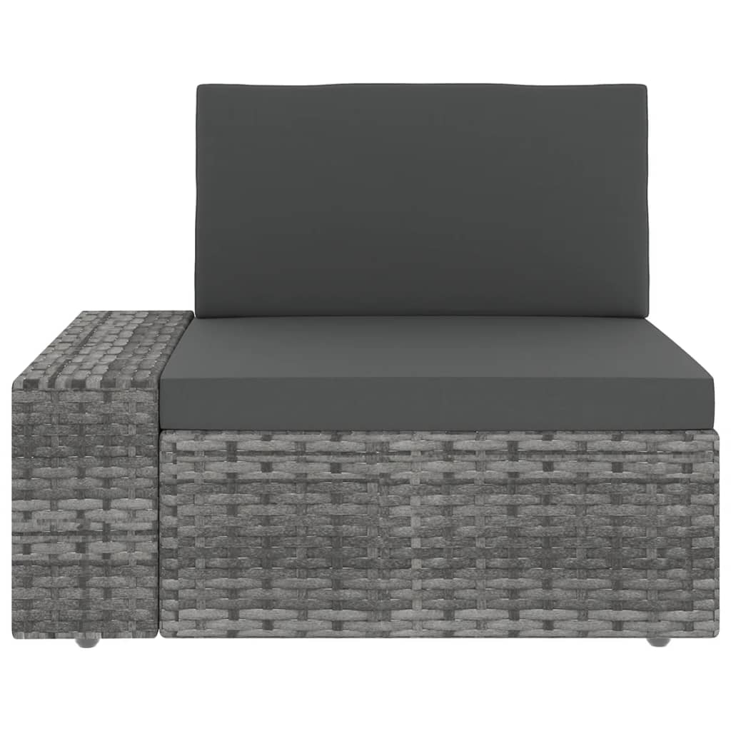 Set Divani da Giardino 5 pz con Cuscini in Polyrattan Grigio | homemem39