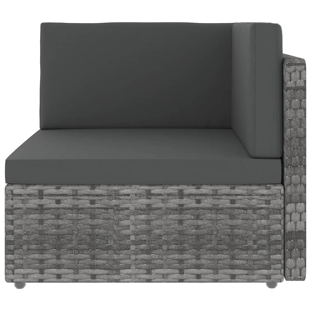 Set Divani da Giardino 8 pz con Cuscini in Polyrattan Grigio | homemem39
