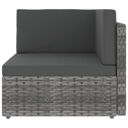 Set Divani da Giardino 8 pz con Cuscini in Polyrattan Grigio | homemem39