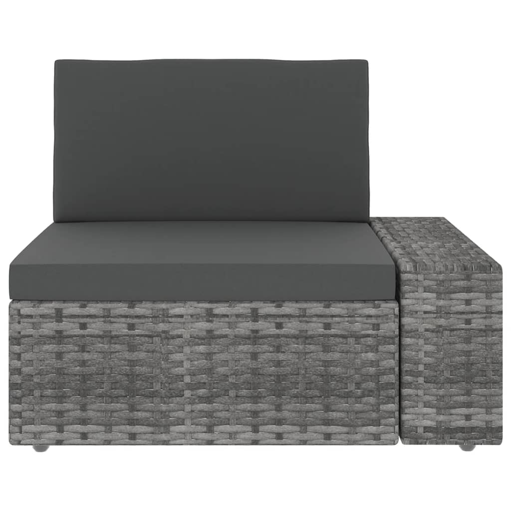 Set Divani da Giardino 8 pz con Cuscini in Polyrattan Grigio | homemem39
