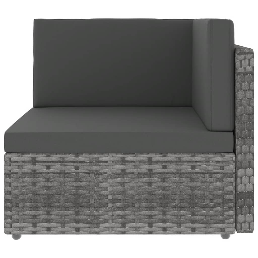 Set Divani da Giardino 7 pz con Cuscini in Polyrattan Grigio | homemem39
