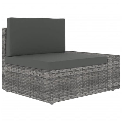 Set Divani da Giardino 7 pz con Cuscini in Polyrattan Grigio | homemem39