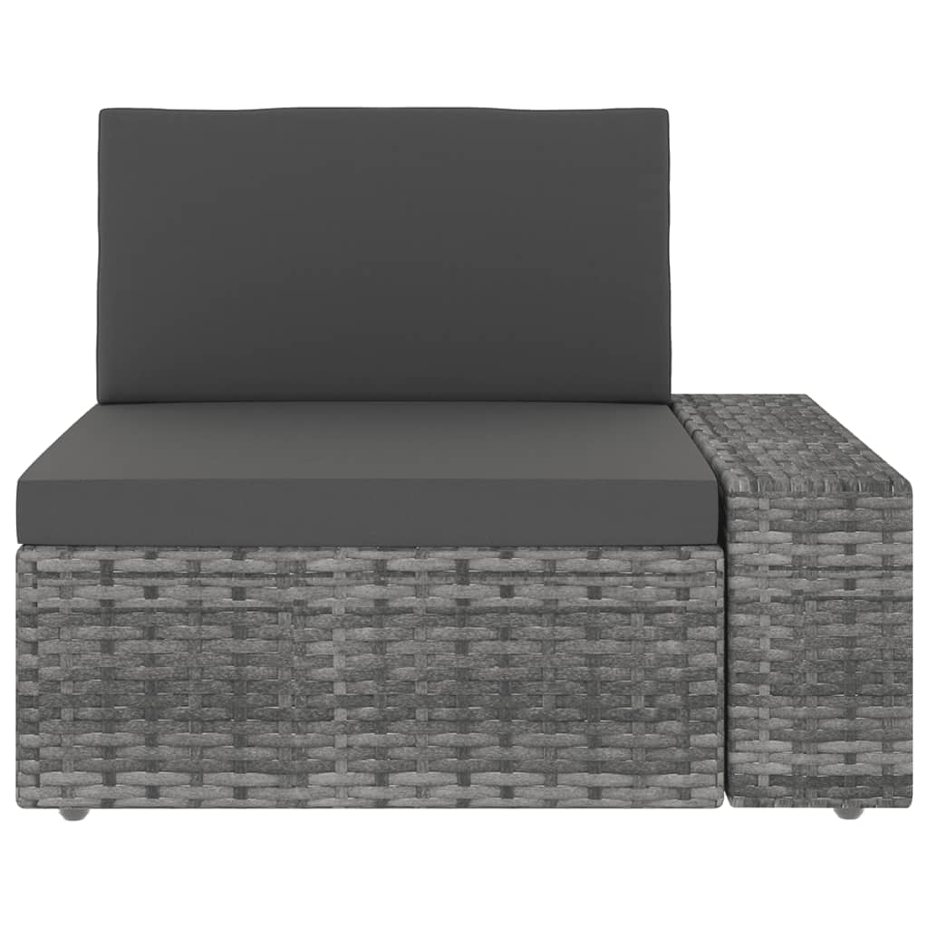 Set Divani da Giardino 7 pz con Cuscini in Polyrattan Grigio | homemem39