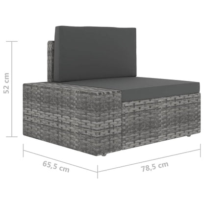 Set Divani da Giardino 5 pz con Cuscini in Polyrattan Grigio | homemem39