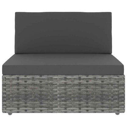 Set Divani da Giardino 10 pz con Cuscini in Polyrattan Grigio | homemem39