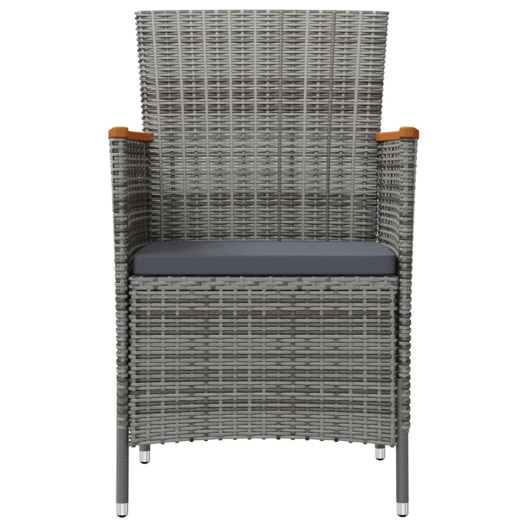 Sedie da Pranzo per Giardino 2 pz in Polyrattan Grigio | homemem39