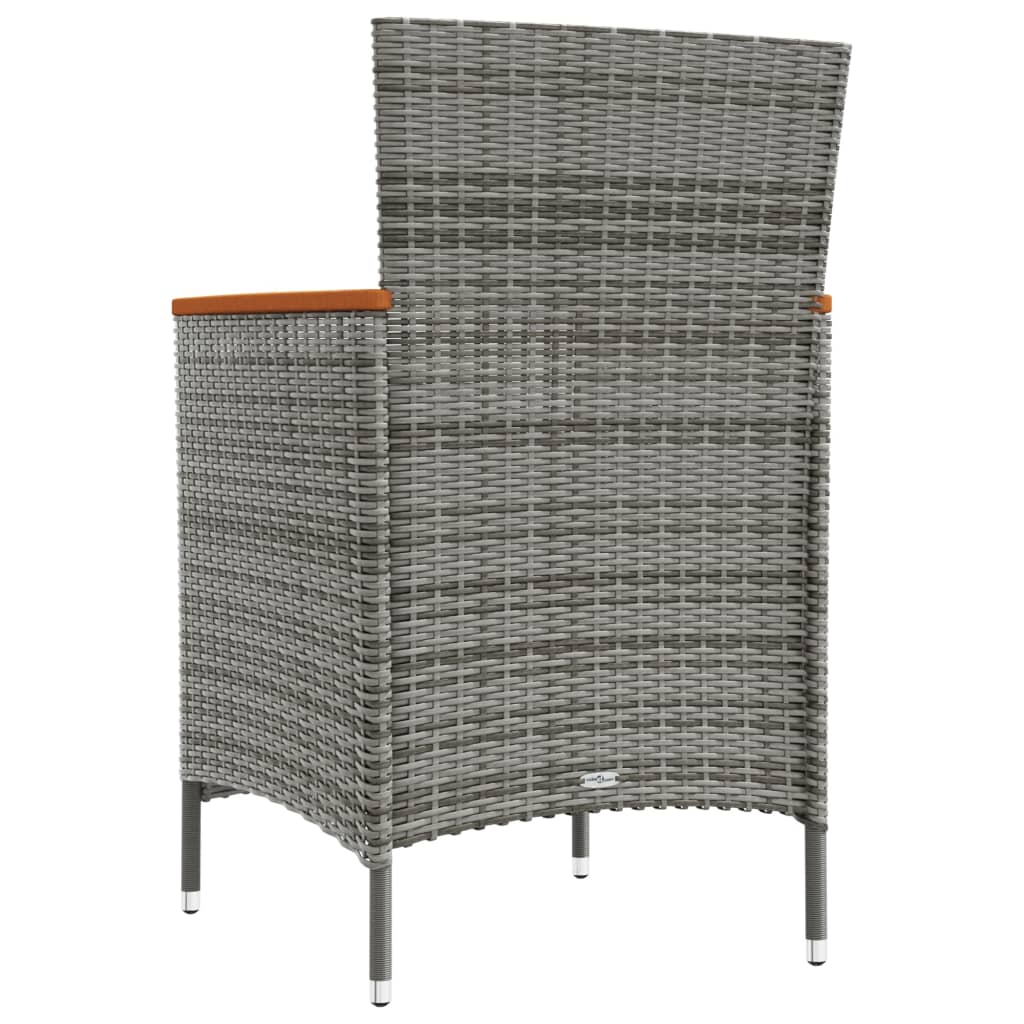 Sedie da Pranzo per Giardino 2 pz in Polyrattan Grigio | homemem39