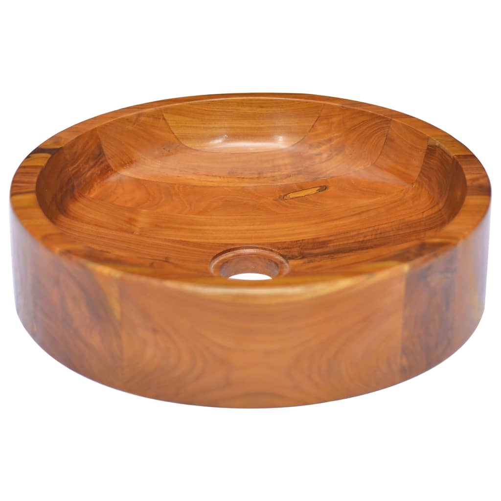 Lavabo in Legno Massello di Teak Φ40x10 cm