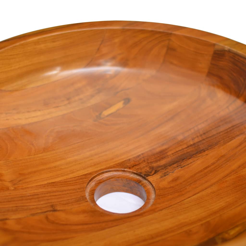 Lavabo in Legno Massello di Teak Φ40x10 cm