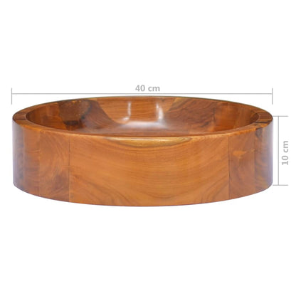 Lavabo in Legno Massello di Teak Φ40x10 cm