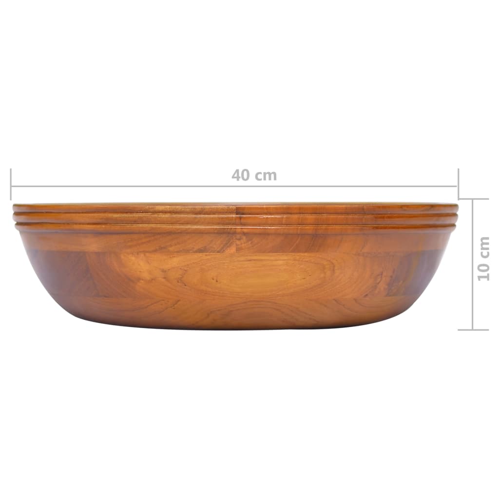 Lavabo in Legno Massello di Teak Φ40x10 cm