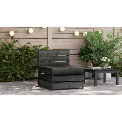 Divano Centrale da Giardino Pallet Legno Pino Impregnato Grigio | homemem39