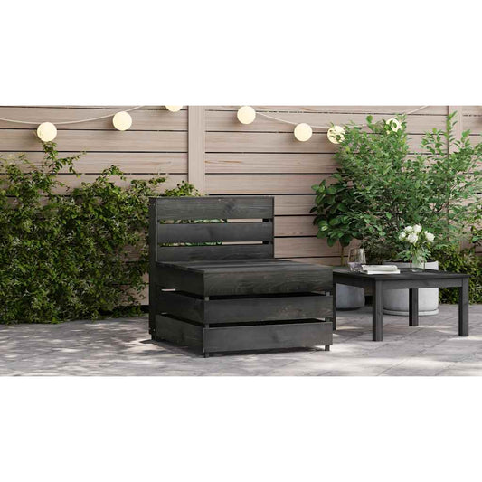 Divano Centrale da Giardino Pallet Legno Pino Impregnato Grigio | homemem39
