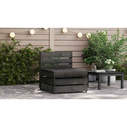 Divano Centrale da Giardino Pallet Legno Pino Impregnato Grigio