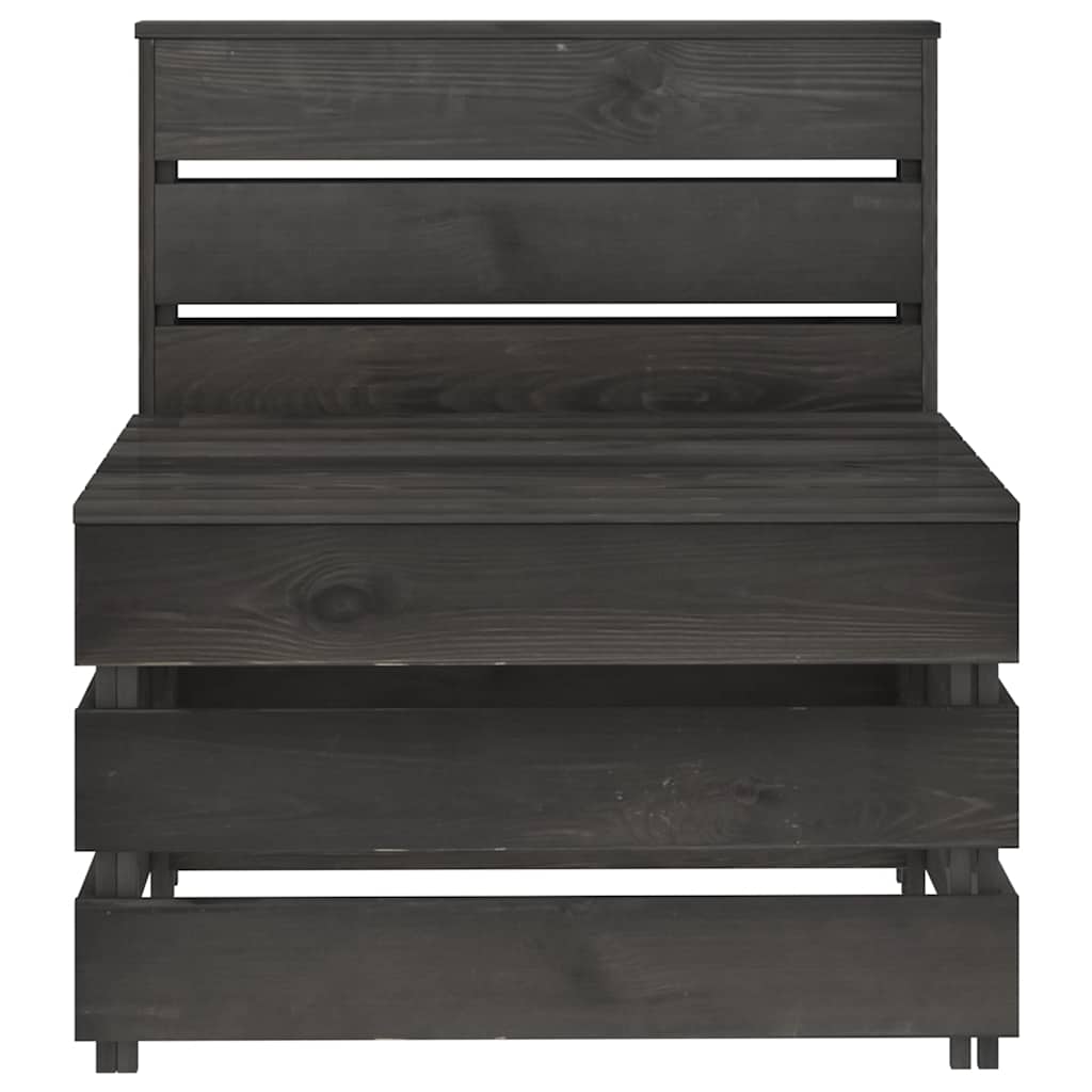 Divano Centrale da Giardino Pallet Legno Pino Impregnato Grigio | homemem39