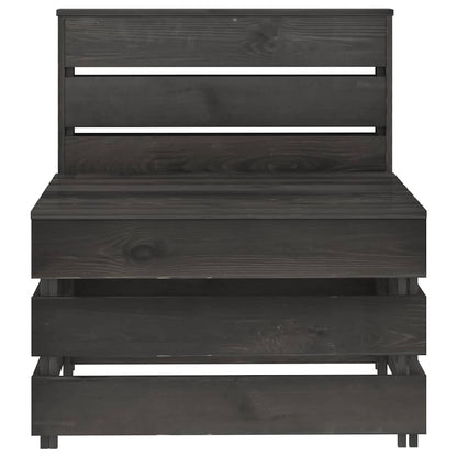 Divano Centrale da Giardino Pallet Legno Pino Impregnato Grigio | homemem39