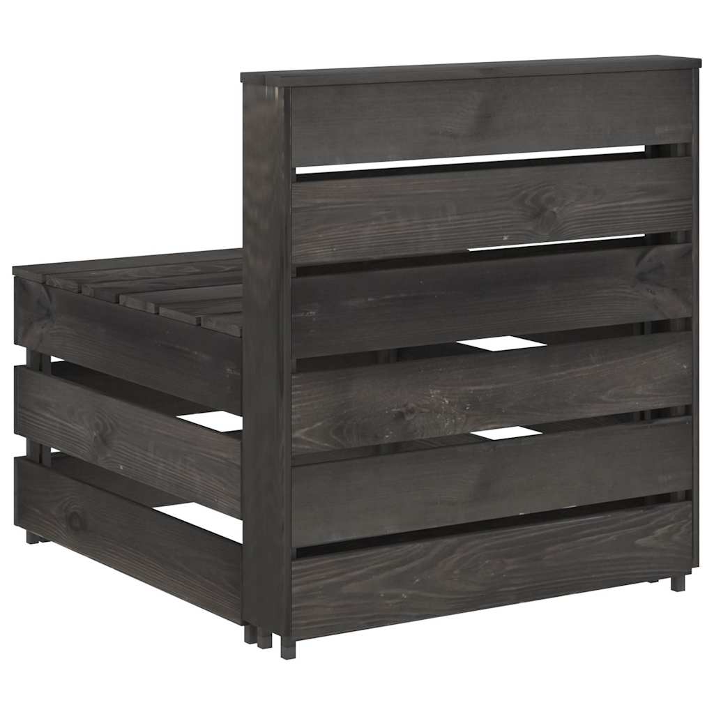 Divano Centrale da Giardino Pallet Legno Pino Impregnato Grigio | homemem39