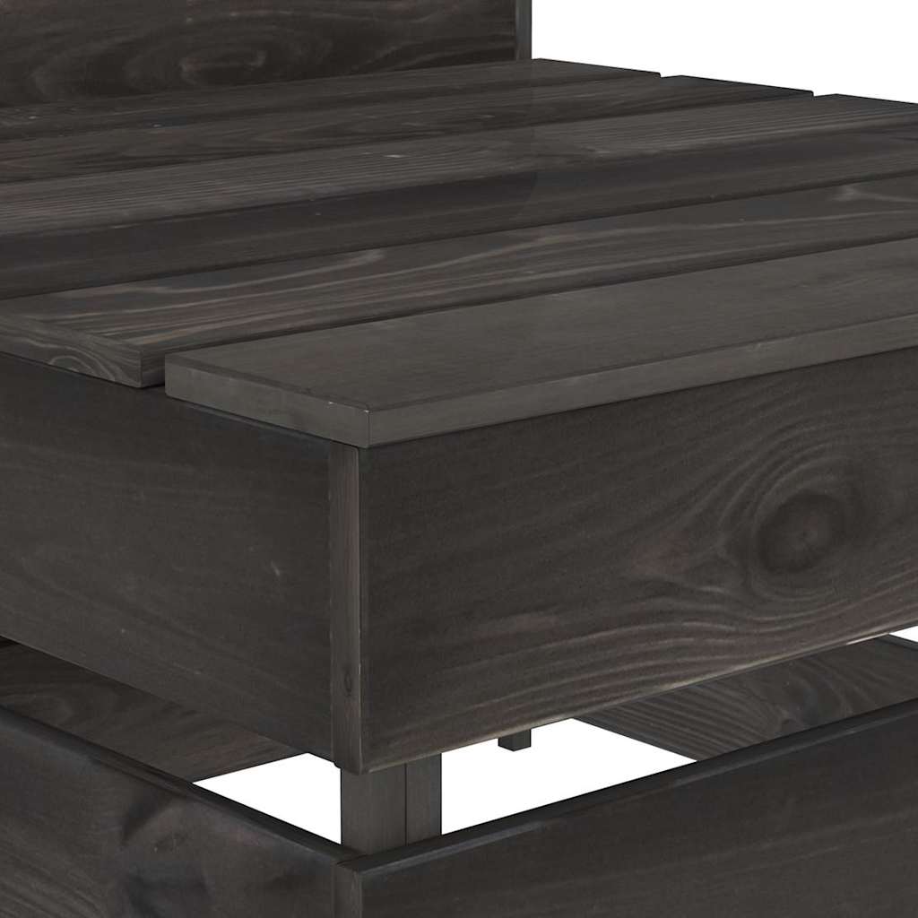 Divano Centrale da Giardino Pallet Legno Pino Impregnato Grigio