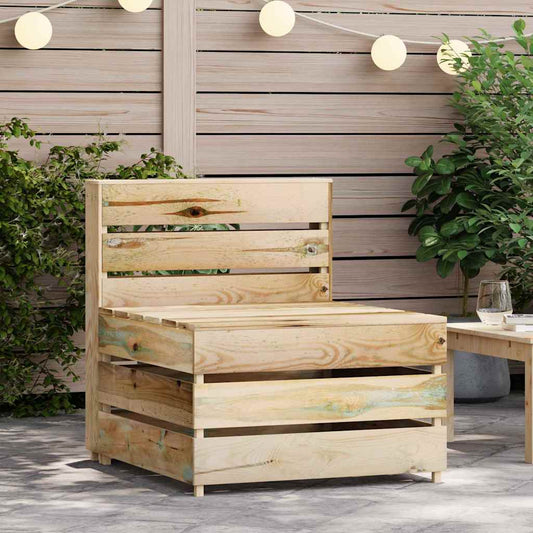 Divano Centrale da Giardino su Pallet Legno di Pino Impregnato | homemem39