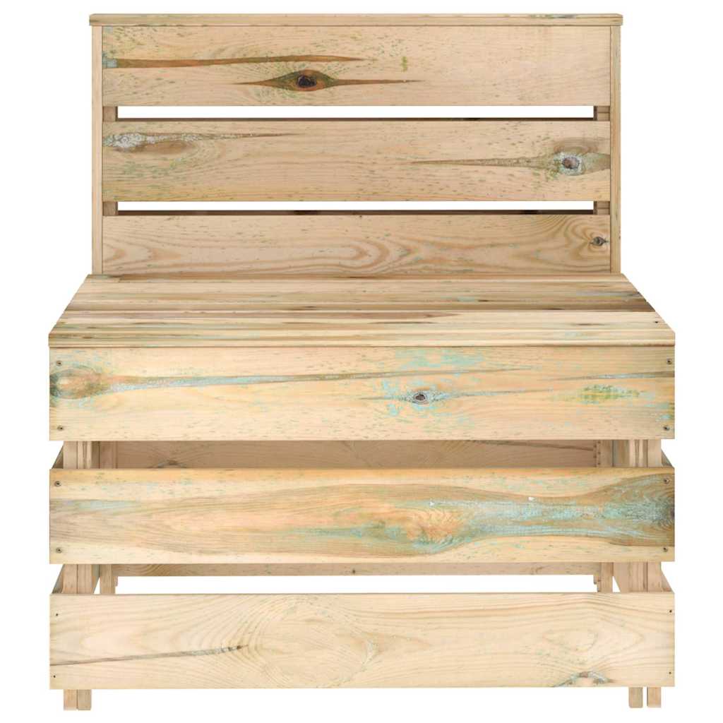 Divano Centrale da Giardino su Pallet Legno di Pino Impregnato
