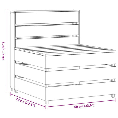 Divano Centrale da Giardino su Pallet Legno di Pino Impregnato | homemem39