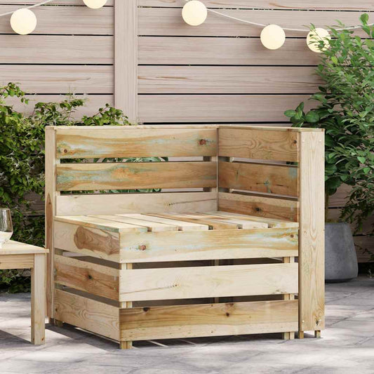 Divano Angolare da Giardino su Pallet Legno di Pino Impregnato - homemem39