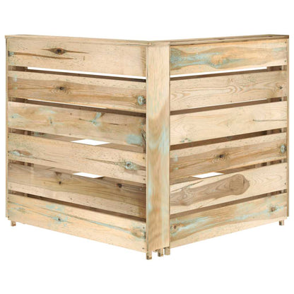Divano Angolare da Giardino su Pallet Legno di Pino Impregnato - homemem39