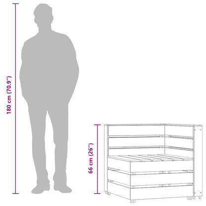 Divano Angolare da Giardino su Pallet Legno di Pino Impregnato - homemem39