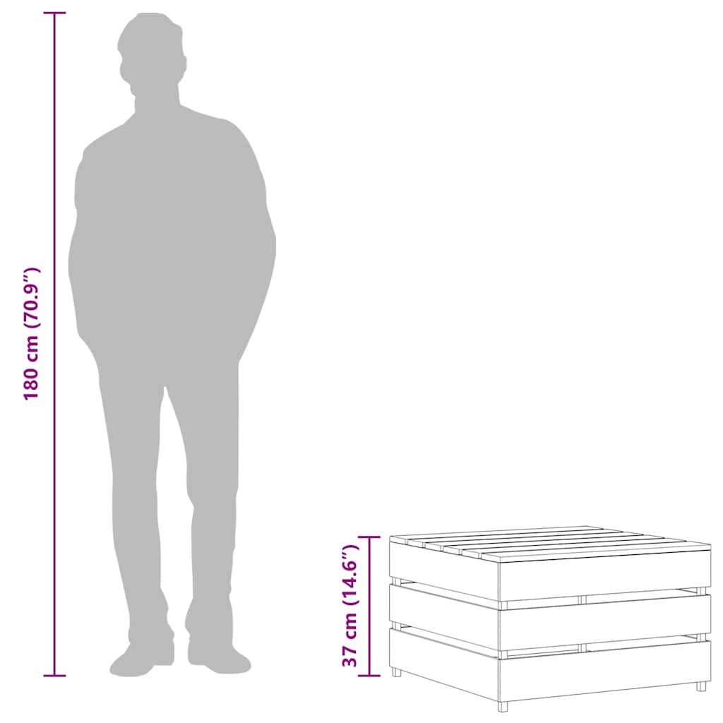 Tavoli da Giardino su Pallet 2 pz in Pino Impregnato - homemem39