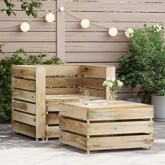 Set Divani da Giardino su Pallet 2 pz Legno di Pino Impregnato | homemem39