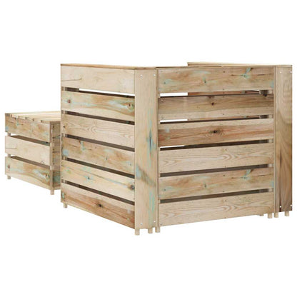 Set Divani da Giardino su Pallet 2 pz Legno di Pino Impregnato | homemem39