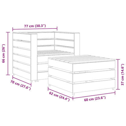 Set Divani da Giardino su Pallet 2 pz Legno di Pino Impregnato | homemem39