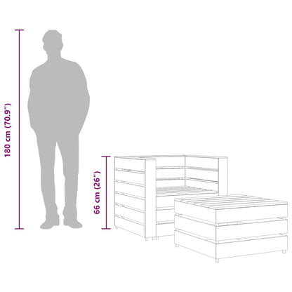 Set Divani da Giardino su Pallet 2 pz Legno di Pino Impregnato | homemem39