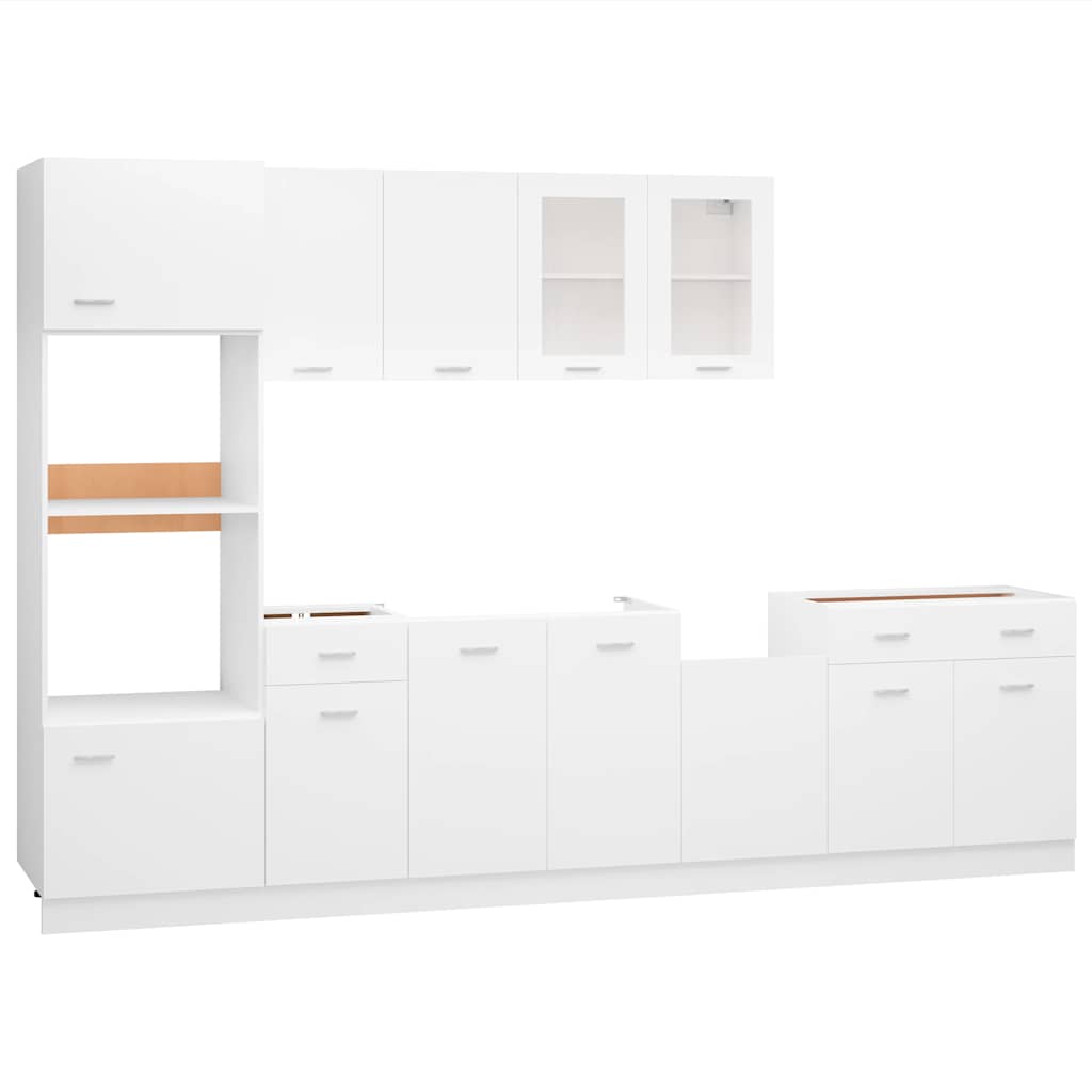 Set Armadi da Cucina 7 pz Lyon Bianco in Truciolato | homemem39