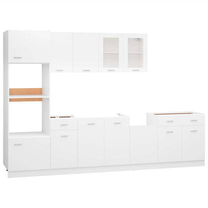 Set Armadi da Cucina 7 pz Lyon Bianco in Truciolato | homemem39