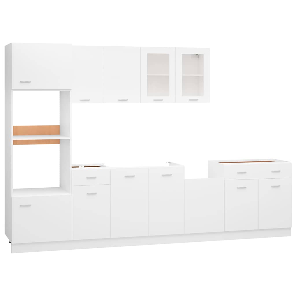 Set Armadi da Cucina 7 pz Lyon Bianco in Truciolato