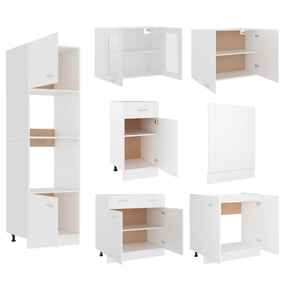 Set Armadi da Cucina 7 pz Lyon Bianco in Truciolato