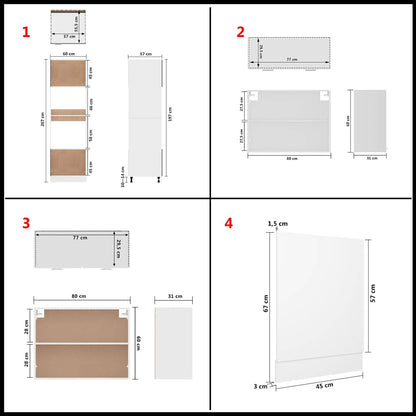 Set Armadi da Cucina 7 pz Lyon Bianco in Truciolato