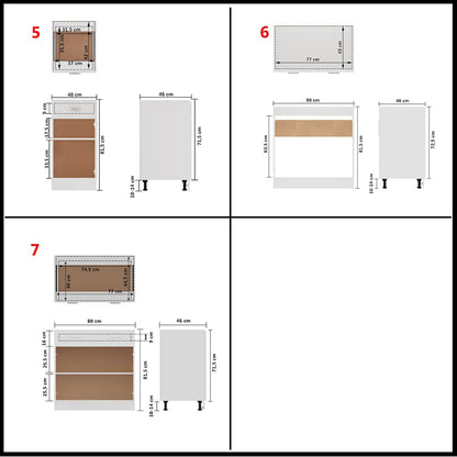 Set Armadi da Cucina 7 pz Lyon Bianco in Truciolato