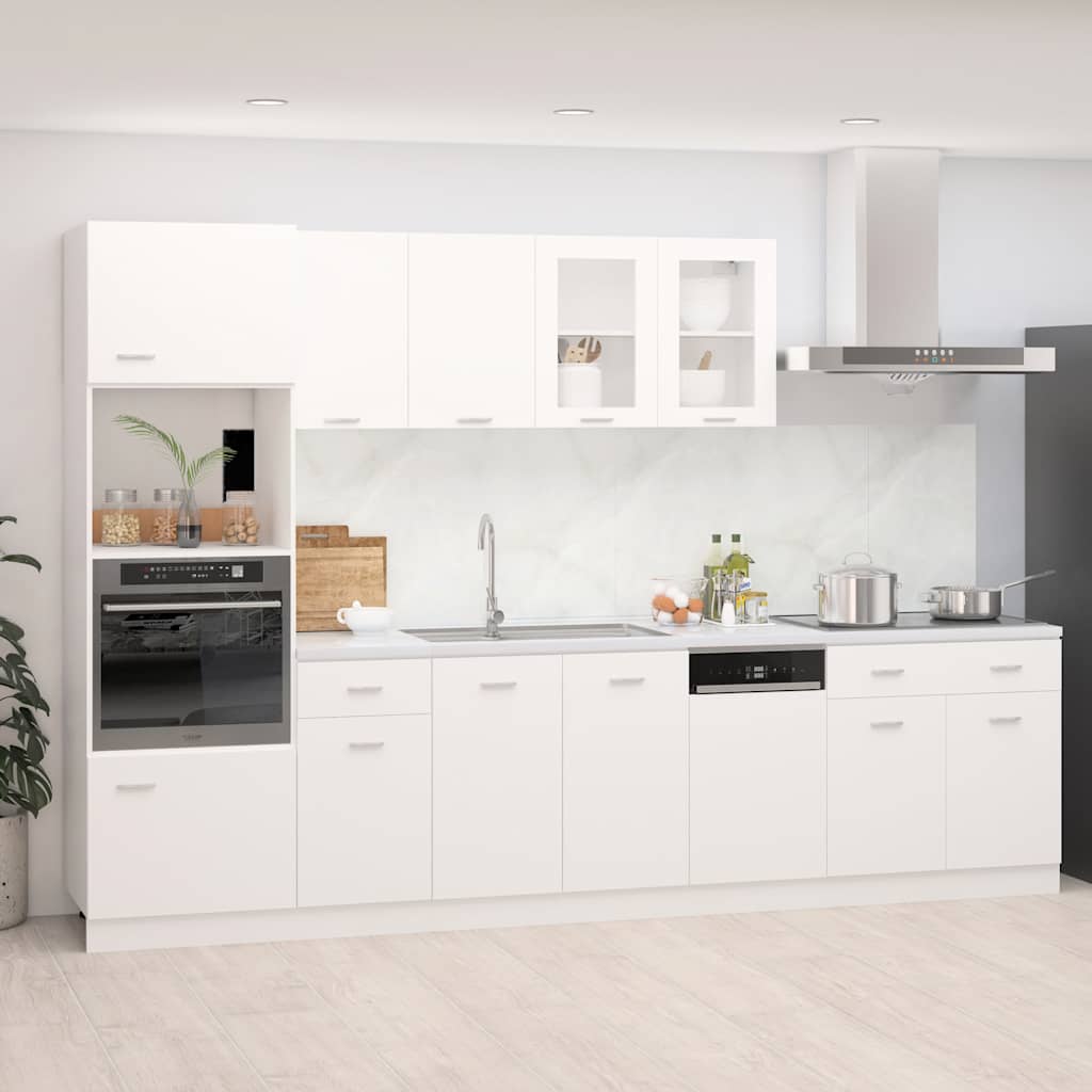 Set Armadi da Cucina 7 pz Lyon Bianco in Truciolato | homemem39