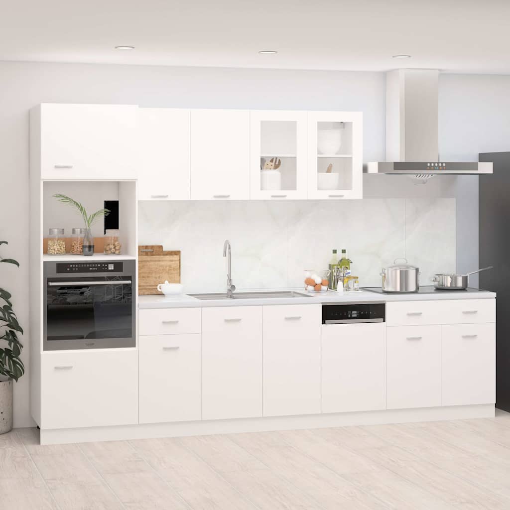 Set Armadi da Cucina 7 pz Lyon Bianco in Truciolato