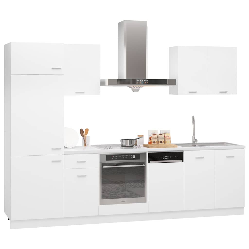 Set Armadi da Cucina 7 pz Lyon Bianco in Truciolato
