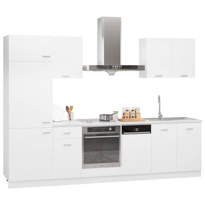 Set Armadi da Cucina 7 pz Lyon Bianco in Truciolato