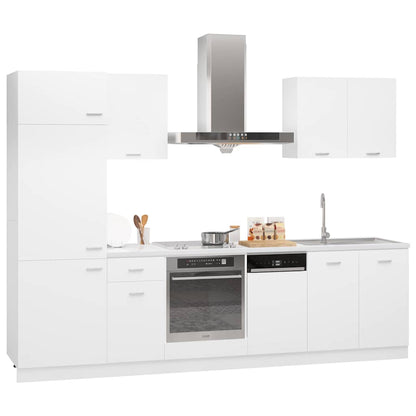 Set Armadi da Cucina 7 pz Lyon Bianco in Truciolato