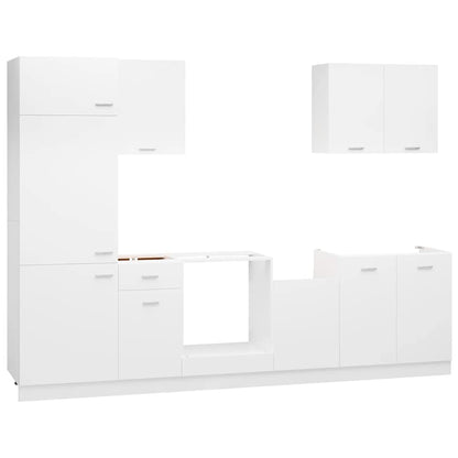 Set Armadi da Cucina 7 pz Lyon Bianco in Truciolato